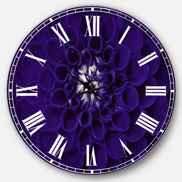 Designart 'Abstract Blue Flower Design ' Modern wall clock
