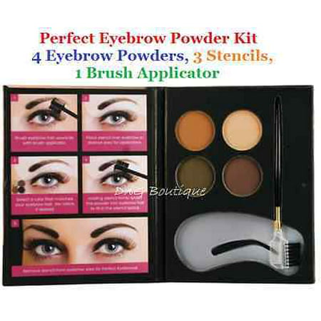 LWS LA Wholesale Store  Beauty Treats Eyebrow Kit : 4 Eyebrow Powders, 3 Stencils, 1 Brush Applicator