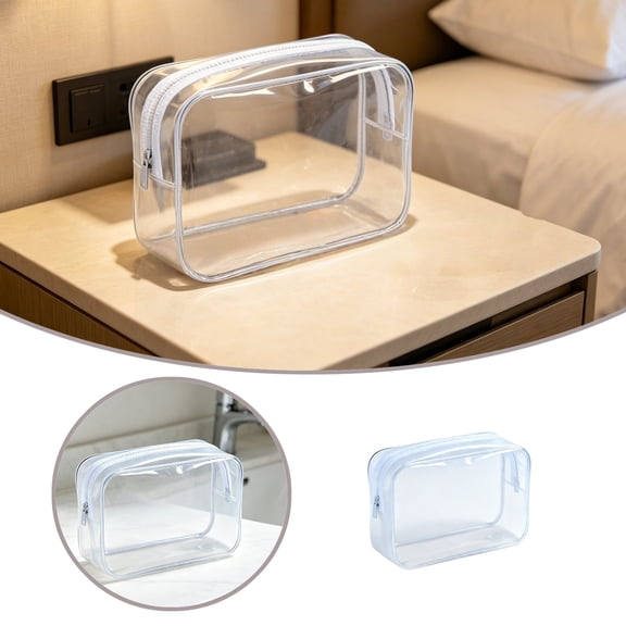 Airport Approved Clear Travel Toiletry Bag 6.7 Inch Waterproof Zipper Cosmetic Makeup Pouch Portable Liquid Organizer for Airplane CarryâOn Luggage Clear