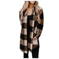 thumbnail image 2 of New Long Sleeve Plaid Print Button Open Front Long Cardigan Outerwear, 2 of 4