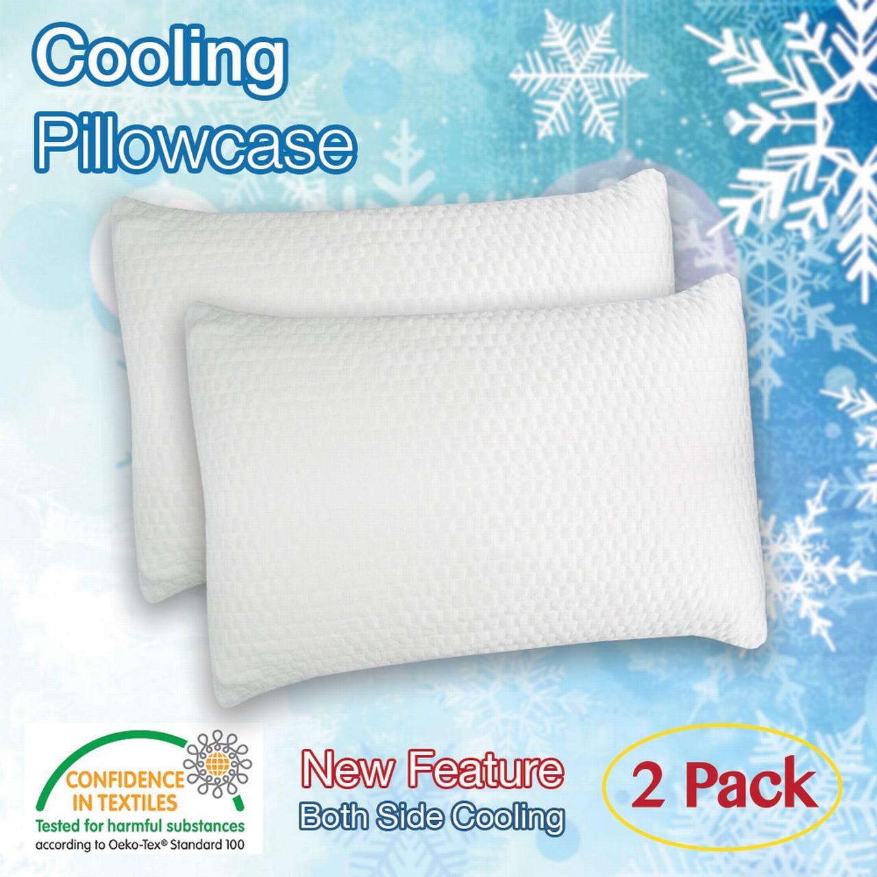 Cooling Pillow Case 2 Pack by COMFYT Real Japanese QMax Cooling Pillow