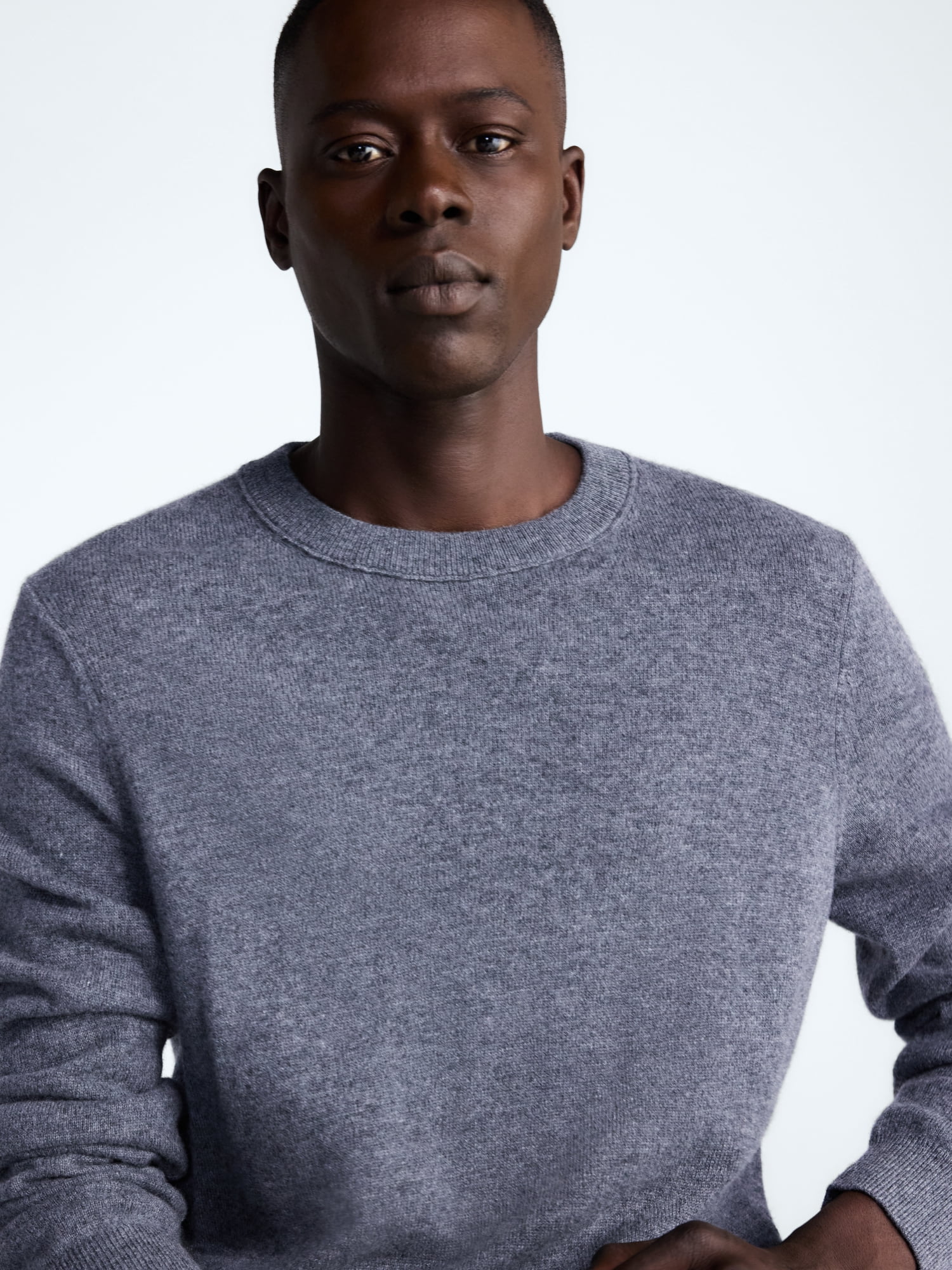 Free Assembly Men’s Cashmere Crewneck Sweater with Long Sleeves, Midweight, Sizes XS-2XL