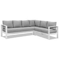thumbnail image 2 of Patio Furniture Set, Outdoor Aluminum Sectional Sofa Couch - 3 Pieces All-Weather Metal Conversation Set Corner Sofas,White, 2 of 7
