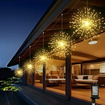 LED Starburst Firework Lights,5 Pack Outdoor String Lights - 1000 LED Hanging Bursting Star Lights, 16Modes Waterproof Copper Wire Christmas Decorative for Party, Patio, Garden (Warm White)