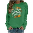 thumbnail image 1 of Fashion Women Round Neck Long Sleeve T-Shirt Printing Sweatshirt Blouse Tops, 1 of 1