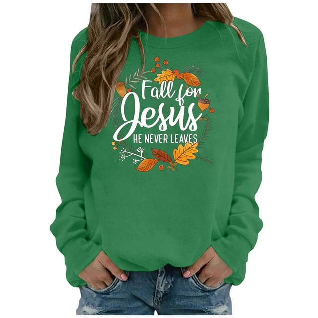 Fashion Women Round Neck Long Sleeve T-Shirt Printing Sweatshirt Blouse Tops