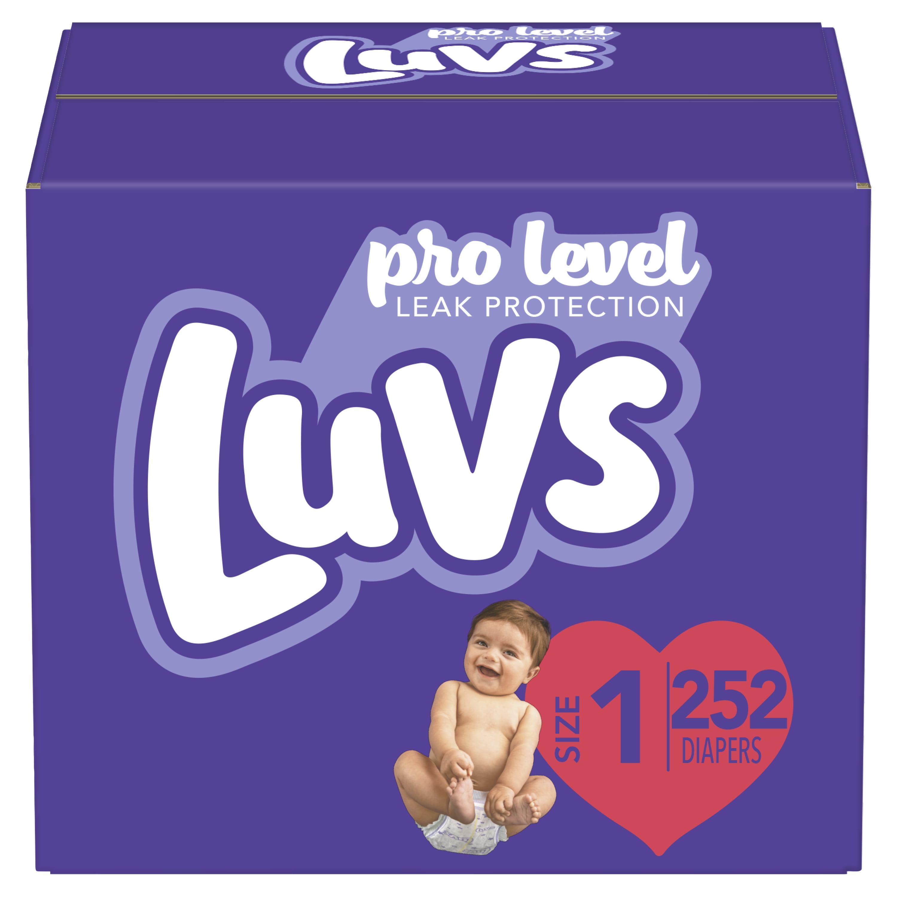 Helder op Ontkennen Piraat Luvs Pro Level Leak Protection Diapers, Size 1, 252 Count - Walmart.com