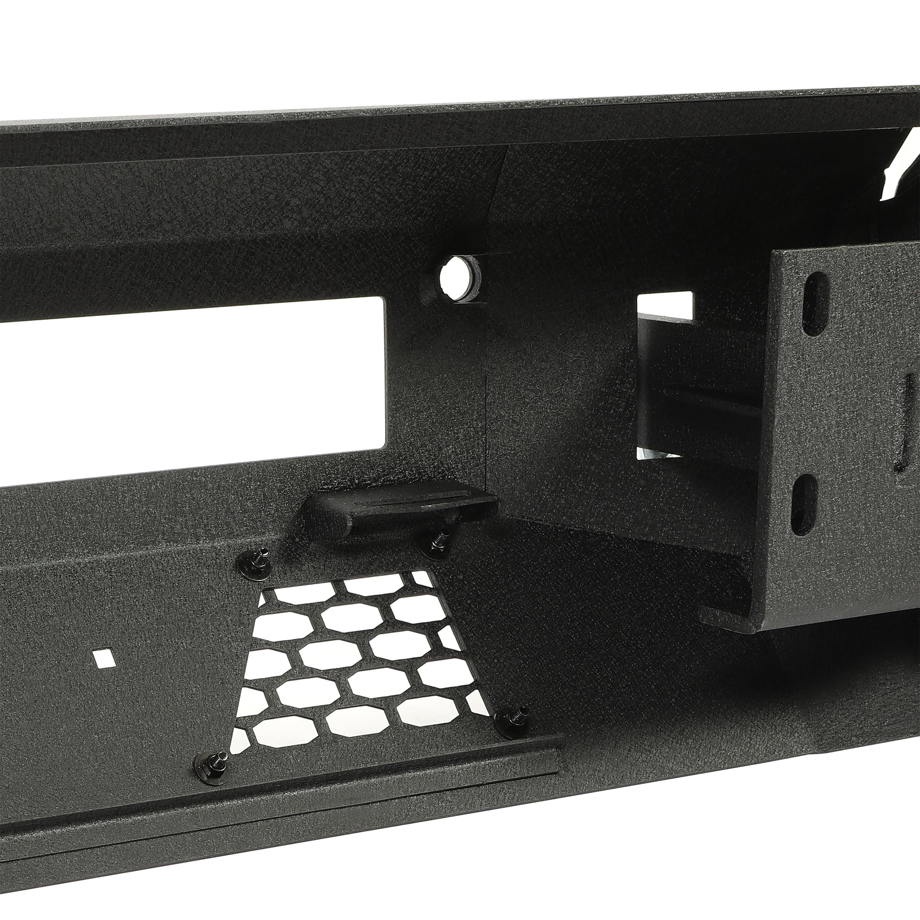 Kojem Front Bumper Off-road 3-Piece Modular for Dodge Ram 1500 Classic 2WD/4WD 2013-2021 14 15 16 17 18 19 20 with 4 LED Lights Textured Black
