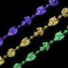 Mardi Gras Mini Mask Beads Necklaces, Yellow Green Purple, 32"