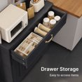 thumbnail image 5 of Aiho Kitchen Pantry Cabinet with Countertop Kitchen Hutch Storage Cabinet 71" Tall Pantry Coffee Bar with Storage, Modern Kitchen Hutch with Microwave Stand for Dining Room, Kitchen - Black, 5 of 7