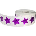 thumbnail image 2 of Metallic Purple Happy Face Star Shaped Stickers | 1" Inch Wide | 500 Pack, 2 of 2