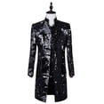 thumbnail image 5 of Chaqueta de traje informal de terciopelo multicolor con lentejuelas que cambia de color para hombre, vestido de novia para novio, ropa para banquete y escenario, 5 of 5