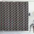thumbnail image 1 of Ambesonne Jazz Music Shower Curtain, Notes Clef Saxophone, 69"Wx75"L, Grey Black Red, 1 of 3