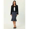 thumbnail image 2 of DARING DIVA Women's Cropped Blazer Button Front in Tweed Fabric L Black, 2 of 6