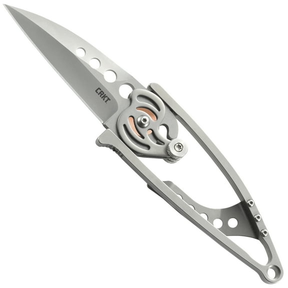 CRKT Snap Lock Everyday Carry EDC Pocket Folding Knife with Snap Lock: Stainless Steel Plain Edge Blade, Stainless Steel Handle, Pocket Clip, 5102N