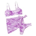 thumbnail image 1 of QLEICOM Womens Swimsuits Tummy Control Plus Size Swimsuit Coverup Bikini Print Set Swimsuit Three Piece Filled Bra Swimwear Beachwear Purple M, 1 of 7