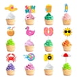 thumbnail image 1 of Paquete de 12 adornos para cupcakes de playa hawaiana de verano, decoración para tartas de fiesta de cumpleaños con tema de piscina hawaiana para Baby Shower, 1 of 5