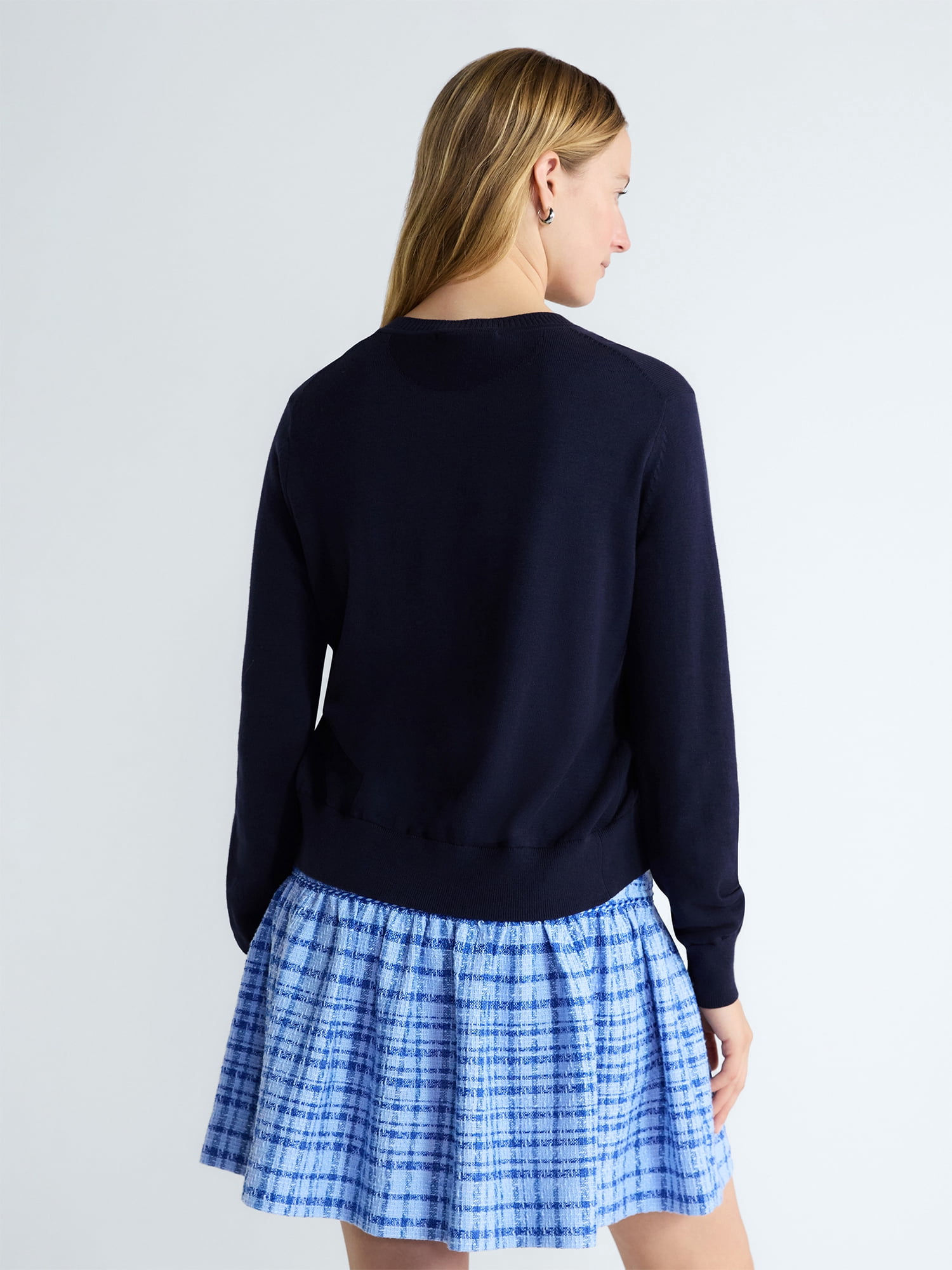 Free Assembly Women's Classic Cardigan Sweater with Long Sleeves, Lightweight, Sizes XS-4X