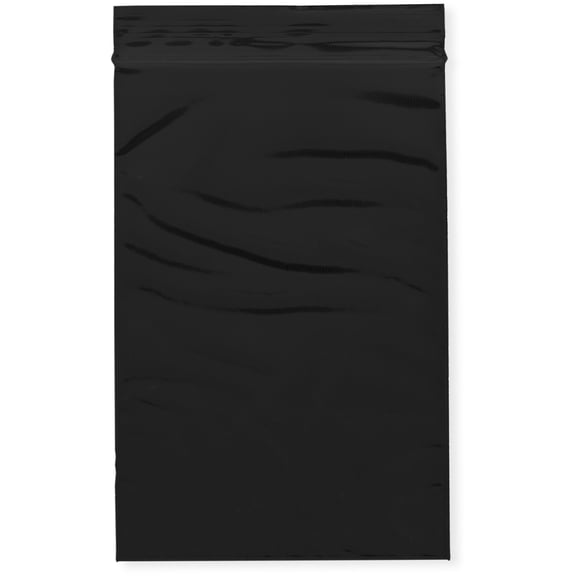 Plymor 4" x 6" (Pack of 500), Black 2 Mil Zipper Reclosable Plastic Bags