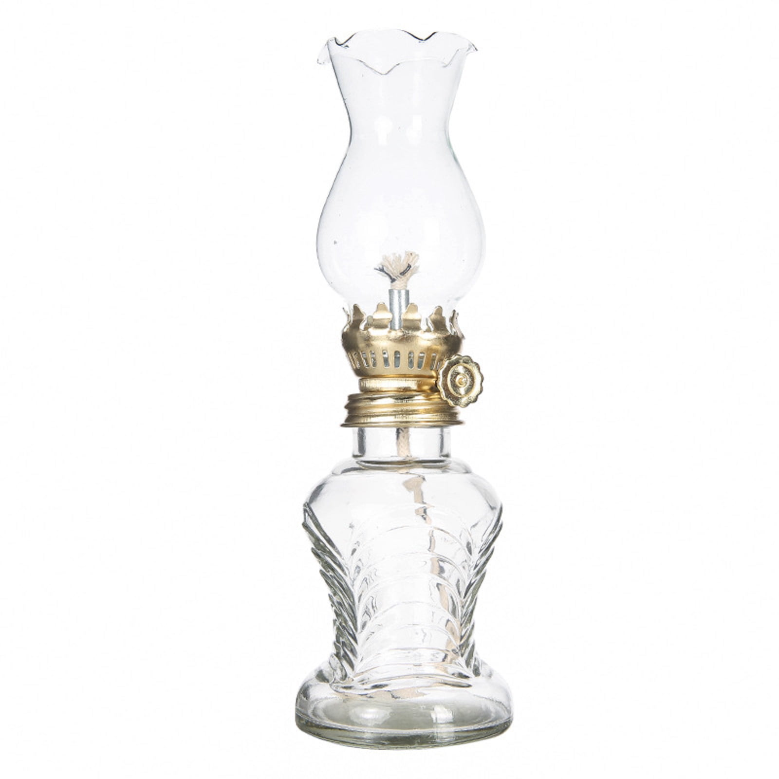 9.6" Retro Oil Lamp for Indoor Use, Glass Kerosene Lantern for Home