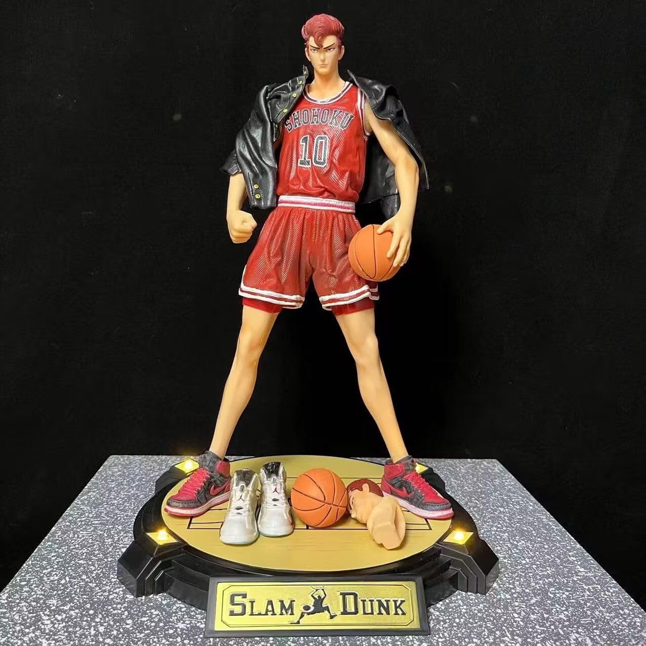 Sakuragi Figure Standing Replacement Head Sakuragi Hanamichi Anime Figures 33cm/12.9inch PVC Characters Souvenirs for Anime Fans Gifts