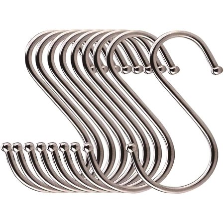 10 Pcs Stainless Steel S Hooks – 7.3cm Heavy Duty Multi-Purpose Hooks For Kitchen, Bathroom