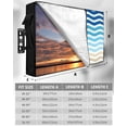 thumbnail image 7 of Outdoor TV Cover 48 to 50 Inch Weatherproof, Geometric Beach Striped Pattern Waterproof TV Screen Protector for Outside Decor with Zipper and Pocket 48"L x 30"H , Blue Brown Wave Pattern, 7 of 7