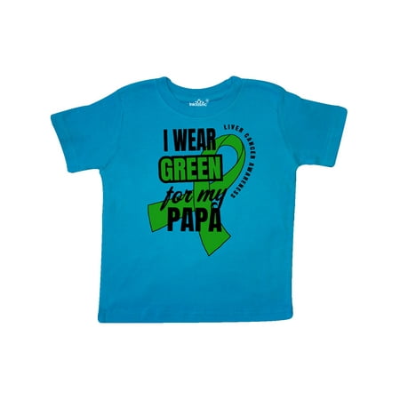 

Inktastic I Wear Green For My Papa Liver Cancer Awareness Gift Toddler Boy or Toddler Girl T-Shirt