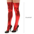 thumbnail image 3 of UJNDER Women's Leather Thigh High Stockings With Zipper Detail Lingerie Accessories Red, 3 of 4
