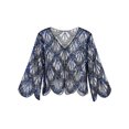thumbnail image 3 of YONGHS Women's Sequined Shawl Wraps Cardigan Long Sleeve 1920s Evening Cape Bridal Bolero Shrug Blue One Size, 3 of 6