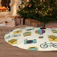 thumbnail image 6 of Picia Travel Elements Print Christmas Tree Skirt , Christmas Tree Skirt Ornaments for Merry Christmas Holiday Party Decorations Indoor Outdoor-48", 6 of 7