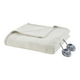 thumbnail image 1 of Serta 62" Polyester Tri-rib Fleece Fabric Heated Electric Blanket in Ivory, 1 of 8