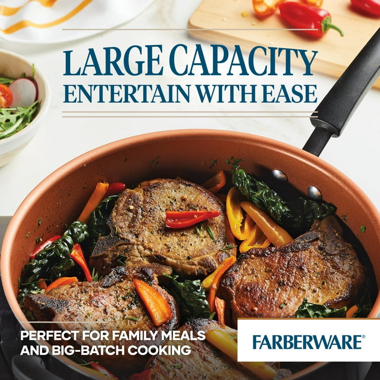  Farberware Dishwasher Safe Nonstick Jumbo Cooker/Saute Pan with  Helper Handle - 6 Quart, Black: Home & Kitchen