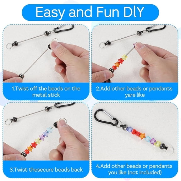 30Pcs Beadable Keychain Bars Sliver Bulk Blank Beadable Keychains Cute Metal Keychains Bar DIY Keychain Supplies A