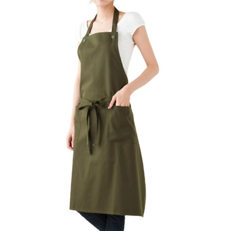 

Meizhencang Unisex Solid Color Waterproof Housework Cooking Pockets Adjustable Bib Aprons