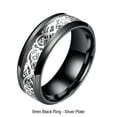 thumbnail image 3 of maskred Metal Fashionable Titanium Steel Dragon Pattern Ring Must-Have For Ring Lovers Made With Titanium Black+ silver 1Set, 3 of 6