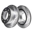 thumbnail image 6 of Detroit Axle - Brake Kit for Chevy GMC Suburban Avalanche Yukon XL 2500, Silverado Sierra 1500 2500 HD, Hummer 2, Front Rear Drilled Slotted Brake Rotors Ceramic Brake Pads: 12.00" inch Rear Rotors, 6 of 9
