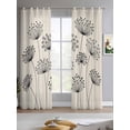 thumbnail image 2 of Farmhouse Dandelion Sheer Curtains 84 Inch Length 2 Panels Set for Living Room/Bedroom, Spring Modern Country Flower Black Beige Kitchen Curtains Grommet Curtains Window Treatments 42"x84"x2, 2 of 7