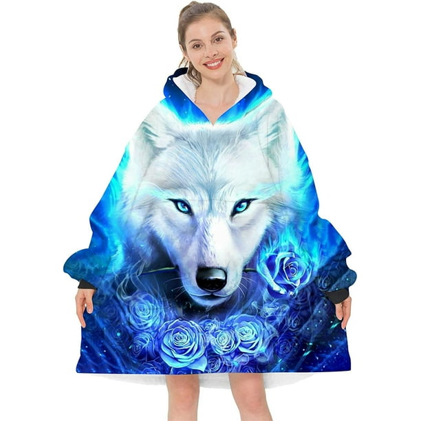 Wearable Blanket Hoodie for Adults, Women Men Size Comfy Hooded