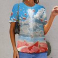 thumbnail image 6 of Summer Fruit Watermelon T Shirts Basic T-Shirt Short Sleeve Ladies Tee Shirt Summer Graphic Clothing, 6 of 6