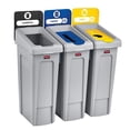 thumbnail image 1 of Recycling Station Kit-Slim Jim 3 Stream, Grey, 1 of 4