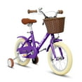 thumbnail image 5 of BTMWAY 12 Inch Children's Bicycle for Girls, Single-Speed Child Bicycle for Ages 2-3 Years, with Removable Training Wheels, Front V-Brake, Rear Holding Brake, Purple, 5 of 6