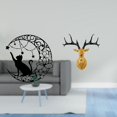 thumbnail image 2 of Escultura De Pared De Cabeza De Ciervo Y Gato Místico, De Metal Y Resina, Decoración De Cabeza De Ciervo Bohemia Y Gato Negro Para El Hogar Y La Oficina, Montaje En Pared único., 2 of 8