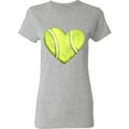 thumbnail image 3 of Inktastic Tennis Ball in Heart Women's T-Shirt, 3 of 5