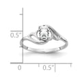 thumbnail image 2 of Solid 14k White Gold 6x4mm Oval Cubic Zirconia CZ Anniversary Ring Band Size 9, 2 of 3