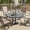 47" Black, variant on Someet Patio Outdoor Dining Table Round for 4, All-Weather Resistance Metal Furniture Table with Umbrella Hole for Garden Backyard deck
