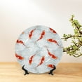 thumbnail image 6 of Gaeub Koi Fish Corals,Spring Summer Print Ceramic Plate,Dinner Plates,Bone China Decorative Plates with Display Stand,Art Ceramic Ornaments for Wall Hanging Decoration-10in, 6 of 6