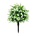 thumbnail image 2 of 17.7" White Artificial Camellia Bush with Ground Stake, UV & Waterproof Outdoor Garden Decor, 2 of 9