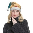 thumbnail image 5 of KLL Christmas Hats for Adults Plush Tropical Beach With Starfish Print Santa Hat Xmas Fluffy Santa Claus Hat for Women Men, 5 of 6