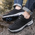 thumbnail image 3 of Men's Low-Top Lace-Up Hiking Shoes Mesh Spliced Upper Air Cushion Sole Rugged Outsole Outdoor Walking Sneakers, 3 of 6